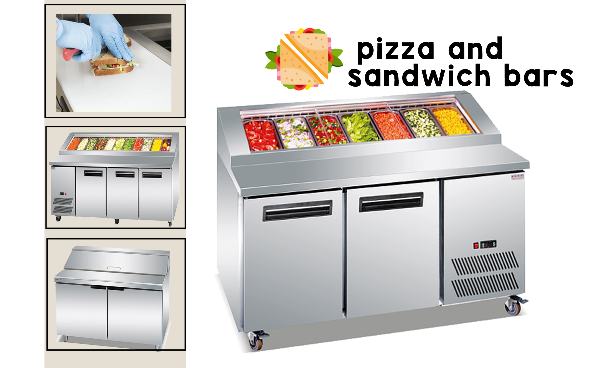 Pizza & Sandwich Bars ثلاجة ل خدمة السلطات و مكونات البيتزا
